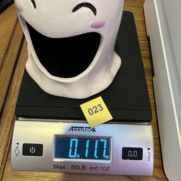 Halloween Ceramic Happy Ghost Candy Dish Sponge Holder Unique Eclectic Decor - Picture 8 of 8